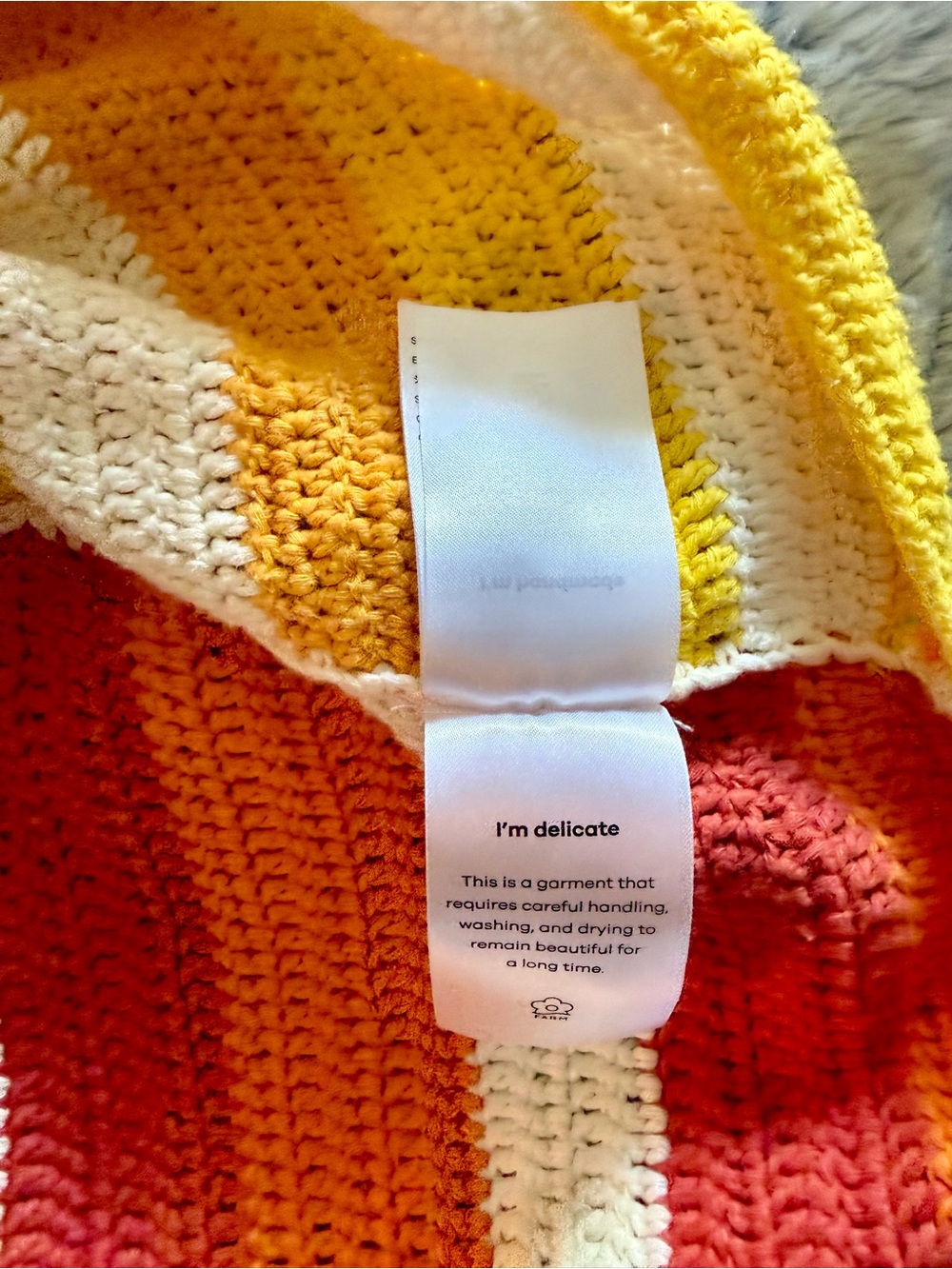 FARM Rio Handmade Cotton Crochet Crop Sweater - Picture 9 of 9